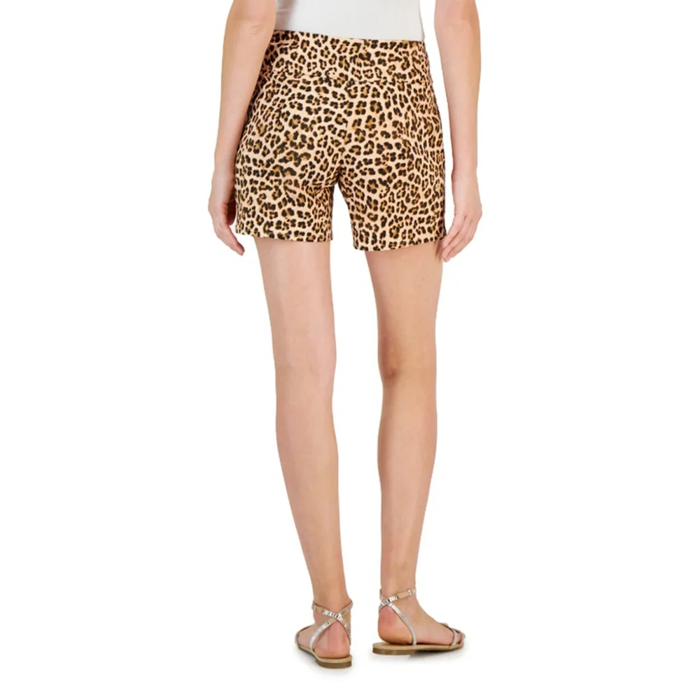 I.N.C. International Concepts Women's Leopard Mid-Rise Pull-On Shorts NWT - Picture 2 of 7